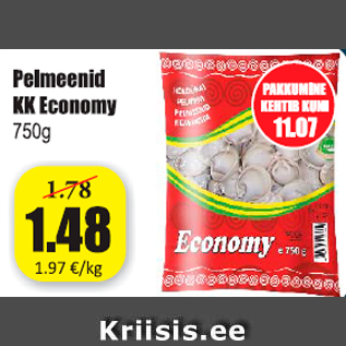 Allahindlus - Pelmeenid KK Economy 750 g