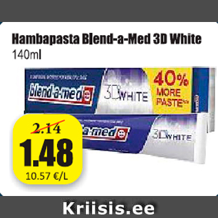 Скидка - Зубная паста Blend-a-Med 3D White 140 мл