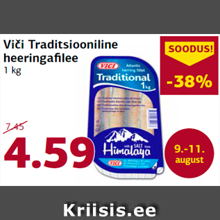 Allahindlus - Vici Traditsiooniline heeringafilee 1 kg