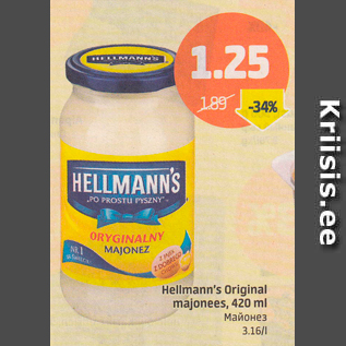 Allahindlus - Hellmann´s Original majonees, 420 ml