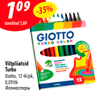 Allahindlus - Viltpliiatsid Turbo Giotto, 12 tk/pk, 0,09/tk