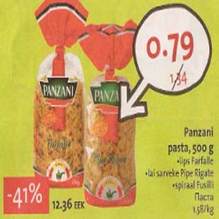 Allahindlus - Panzani pasta