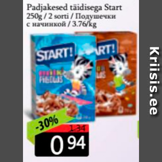 Allahindlus - Padjakesed täidisega Start