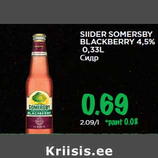 Allahindlus - SIIDER SOMERSBY BLACKBERRY 4,5% 0,33L