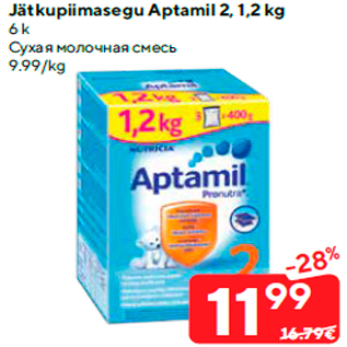 Allahindlus - Jätkupiimasegu Aptamil 2, 1,2 kg 6 k