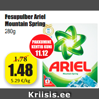 Allahindlus - Pesupulber Ariel Mountain Spring 280g