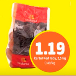 Скидка - Картофель красный Lady, 2,5 кг