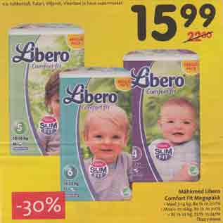 Allahindlus - Mähkmed Libero Comfort Fit Megapakk . Maxi 7-14 kg, 84 tk /0.20/tk . Maxi+ 10-16kg, 80 tk /0.21/tk . XL 12-22 kg, 72 tk /0.24/tk