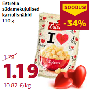 Allahindlus - Estrella südamekujulised kartulisnäkid 110 g