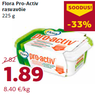 Allahindlus - Flora Pro-Activ rasvavõie 225 g