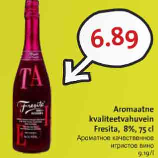 Allahindlus - Aromaatne kvaliteetvahuvein Fresita, 8%, 75 cl