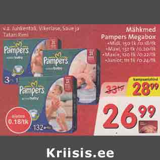 Allahindlus - Mähkmed Pampers Megabox