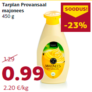 Allahindlus - Tarplan Provansaal majonees 450 g