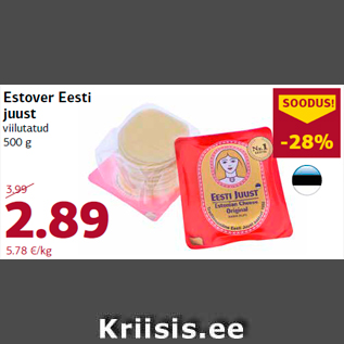 Allahindlus - Estover Eesti juust