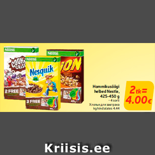 Allahindlus - Hommikusöögi helbed Nestle, 425-450 g