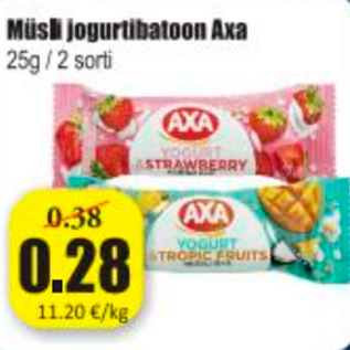 Скидка - Мюсли йогуртовый батончик Axa