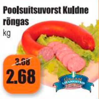 Скидка - Колбаса полукопченая кольцом Kuldne кг