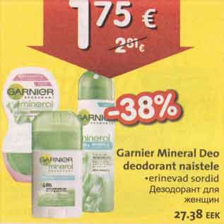 Allahindlus - Garnier Mineral Deo deodorant naistele