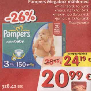 Allahindlus - Pampers Megabox mähkmed