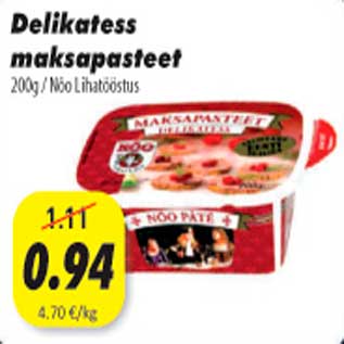 Allahindlus - Dilikatess maksapasteet, 200g