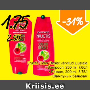 Allahindlus - Fructis Color Resist värvitud juustele