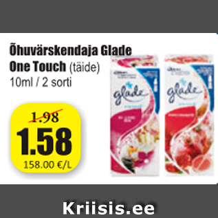 Allahindlus - Õhuvärskendaja Glade One Touch