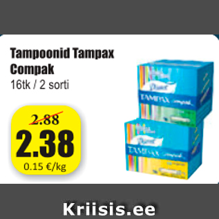 Allahindlus - Tampoonid Tampax Compak
