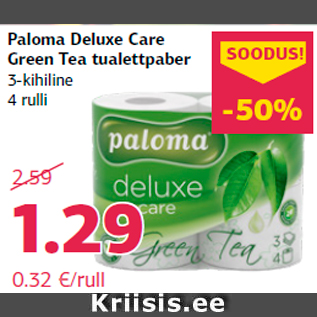 Allahindlus - Paloma Deluxe Care Green Tea tualettpaber