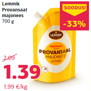 Allahindlus - Lemmik Provansaal majonees 700 g