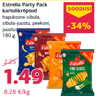 Allahindlus - Estrella Party Pack kartulikrõpsud