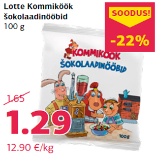 Allahindlus - Lotte Kommiköök šokolaadinööbid 100 g