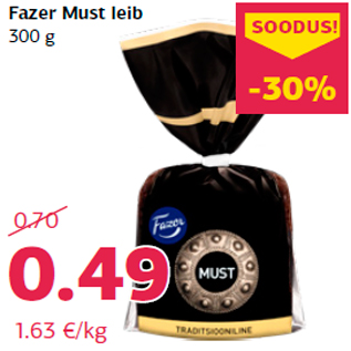 Allahindlus - Fazer Must leib 300 g