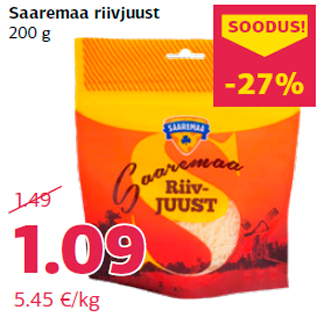 Allahindlus - Saaremaa riivjuust 200 g