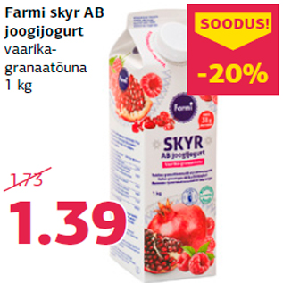 Allahindlus - Farmi skyr AB joogijogurt