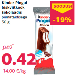 Allahindlus - Kinder Pingui biskviitkook šokolaadis