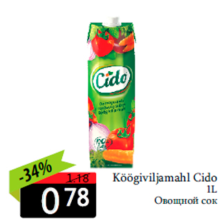 Allahindlus - Köögiviljamahl Cido 1L