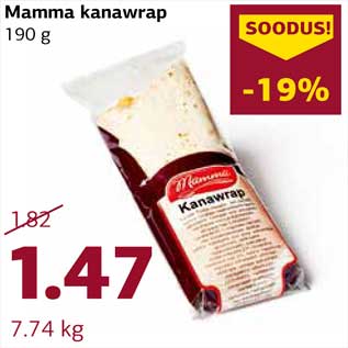 Allahindlus - Mamma kanawrap 190 g