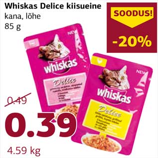 Allahindlus - Whiskas Delice kiisueine