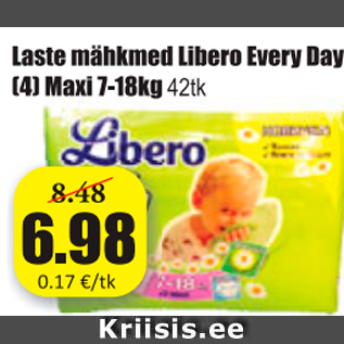 Allahindlus - Laste mähkmed Libero Every Day