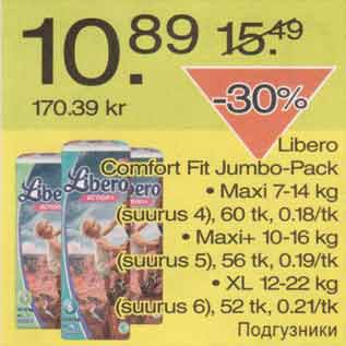 Allahindlus - Libero Comfort Fit Jumbo-Pack