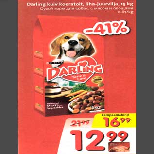 Allahindlus - Darling kuiv koeratoit, liha-juurvilja, 15 kg