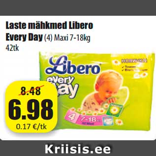 Allahindlus - Laste mähkmed Libero Every Day