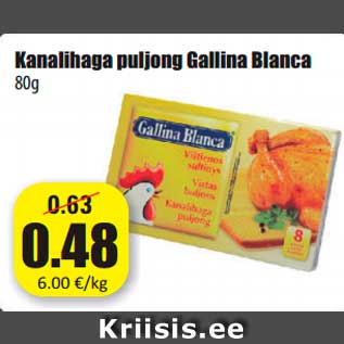 Allahindlus - Kanalihaga puljong Gallina Blanca 80g