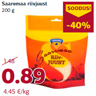 Allahindlus - Saaremaa riivjuust 200 g