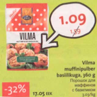 Allahindlus - Vilma muffinipulber basiilikuga