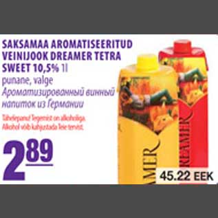 Allahindlus - Saksamaa aromatiseeritud veinijook Dreamer Tetra Sweet