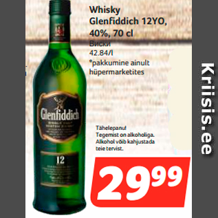 Allahindlus - Whisky Glenfiddich 12YO,