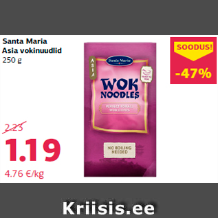 Allahindlus - Santa Maria Asia vokinuudlid 250 g