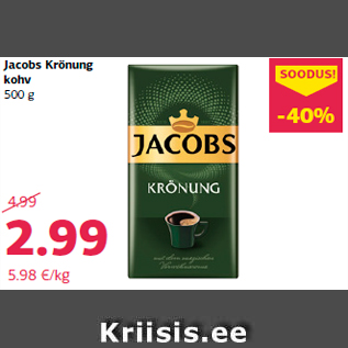 Allahindlus - Jacobs Krönung kohv 500 g