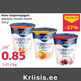 Allahindlus - Alma täispiimajogurt